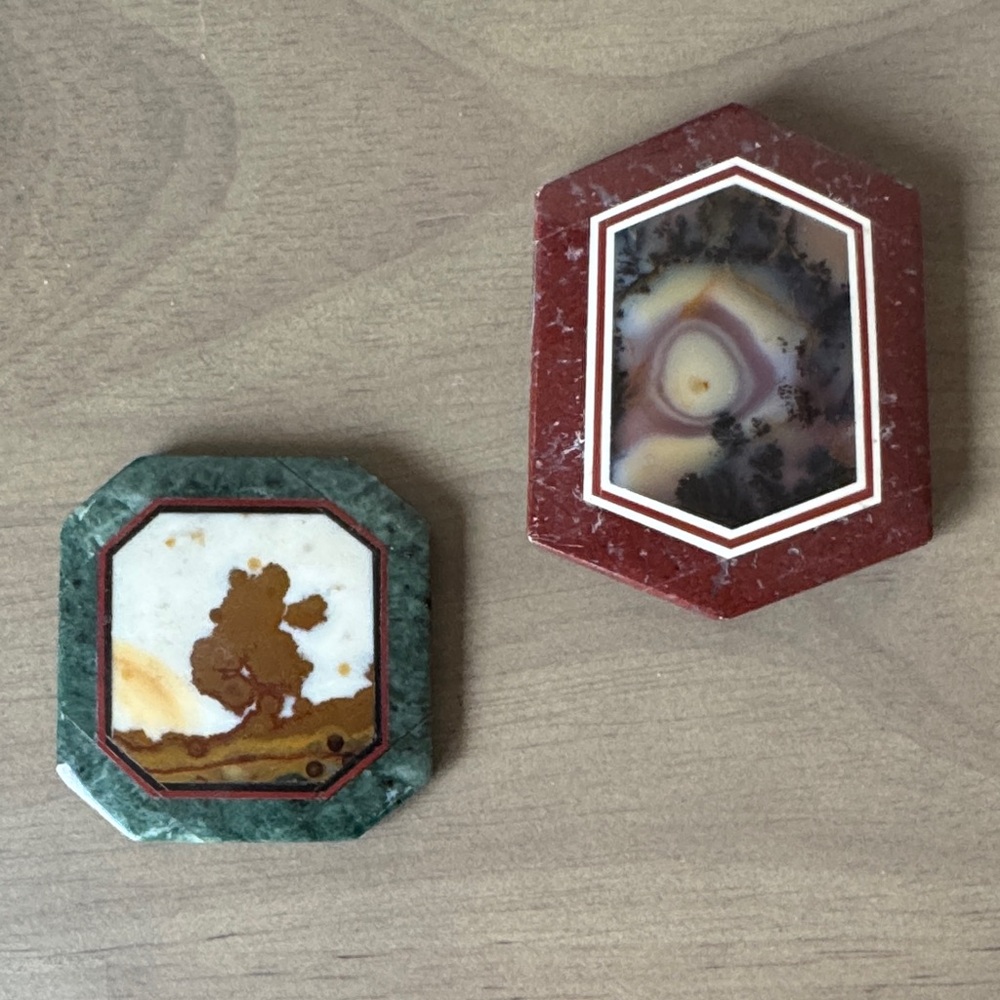 Russian Made Dendritic Agate Inlaid Stone Art